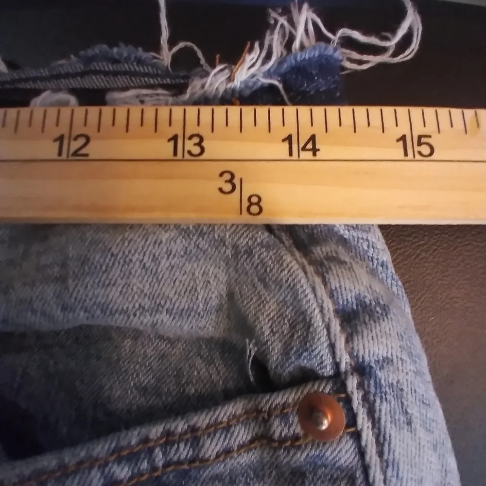 Wild Fable Womens Long Denim Jean Skirt Raw Waist Pockets Zip Front Size 6/R